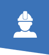 Property management company icon of person in safety helmet